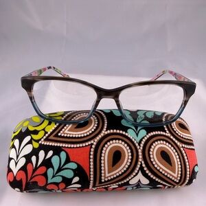 Vera Bradley Eyeglasses Frames + Hard Case – Swirly Bloom Pattern – 53-15-135